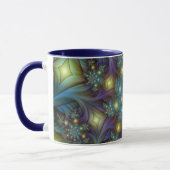 Illuminierte Abstrakte Shiny Aquamarines Lila Frak Tasse (Links)