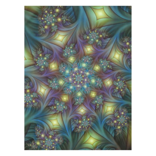 Illuminierte Abstrakte Shiny Aquamarines Lila Frak Tischdecke (Vorderseite)