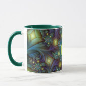 Illuminierte Fraktal Art Muster Monogram Tasse (Links)