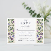 Illuminierte Hochzeits-RSVP mit Bordüre RSVP Karte (Stehend Vorderseite)