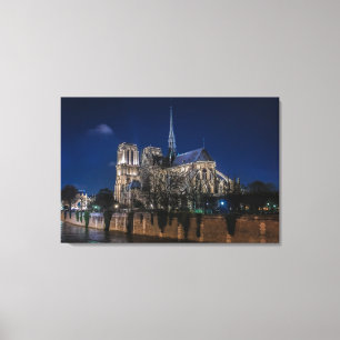 Illuminierte Kathedrale Notre Dame de Paris Leinwanddruck