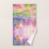 Illuminierte Landschaft in Rosa und Korallengarten Badhandtuch Set (Handtuch)