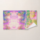 Illuminierte Landschaft in Rosa und Korallengarten Badhandtuch Set (Handtuch)