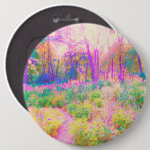 Illuminierte Landschaft in Rosa und Korallengarten Button (Vorne & Hinten)
