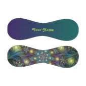 Illuminierte moderne blaue lila Fraktal Kunstname Baseball (Paneele)