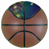 Illuminierte moderne blaue lila Fraktal Kunstname Basketball (Rechts)