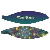 Illuminierte moderne blaue lila Fraktal Kunstname Basketball (Panele)