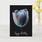 Illuminierte Regenbogenhaut am Schwarzen Geburtsta Karte (Gelbe Blume)