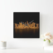 Illuminierte Schachklappen-Wandklemme Quadratische Wanduhr (Zuhause)