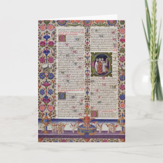 Illuminierte Seite aus dem Buch der Psalmen Karte (Vorderseite)