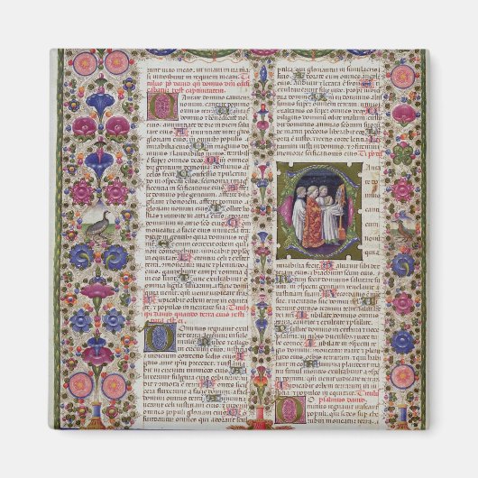 Illuminierte Seite aus dem Buch der Psalmen Magnet (Vorne)