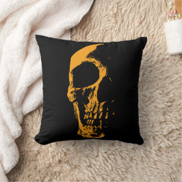 Illuminierte Skull Orange Paint Creation Kissen