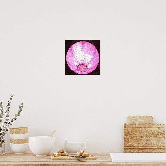 Illuminierte Träume: Plakat mit weichem rosa Licht (Küche)