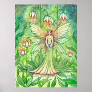 Illuminierter Garten Blumen Fee Fantasy Kunst Poster