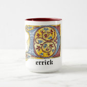 Illuminierter Letter D-Tasse für das Mittelalter i Tasse (Zentrum)