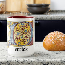 Illuminierter Letter D-Tasse für das Mittelalter i