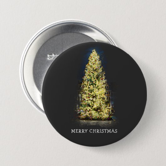 Illuminierter Weihnachtsbaum Button (Vorne & Hinten)