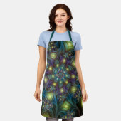 Illuminiertes Abstraktes Shiny Blue Lila Fraktal K Schürze (Getragen)