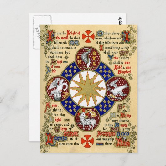 Illuminiertes Manuskript der Epiphany Postkarte (Vorne/Hinten)