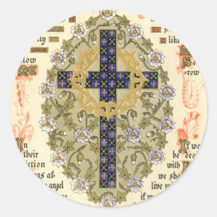 Illuminiertes Manuskript für Septuagesima und Lent Runder Aufkleber