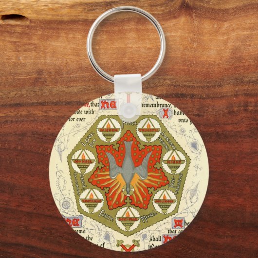 Illuminiertes Manuskript für Whitsuntide Schlüsselanhänger (Vorderseite)