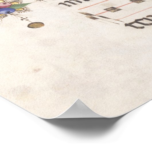 Illuminiertes Manuskript mittelalterlicher Musik | Poster (Ecke)