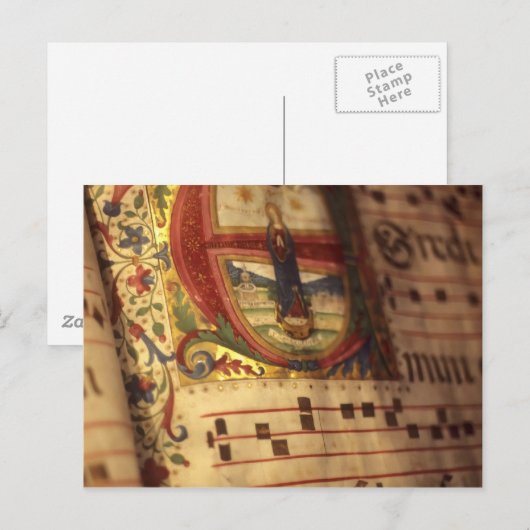 Illuminiertes Manuskript Postkarte (Vorne/Hinten)