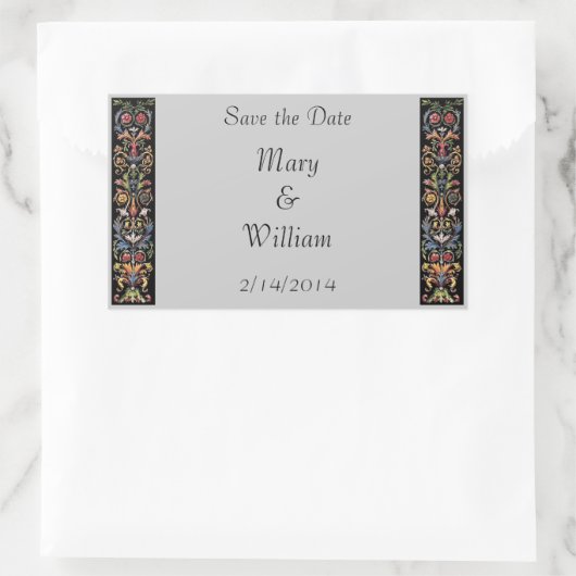Illuminiertes Manuskript Save the Date Aufkleber (Tasche)