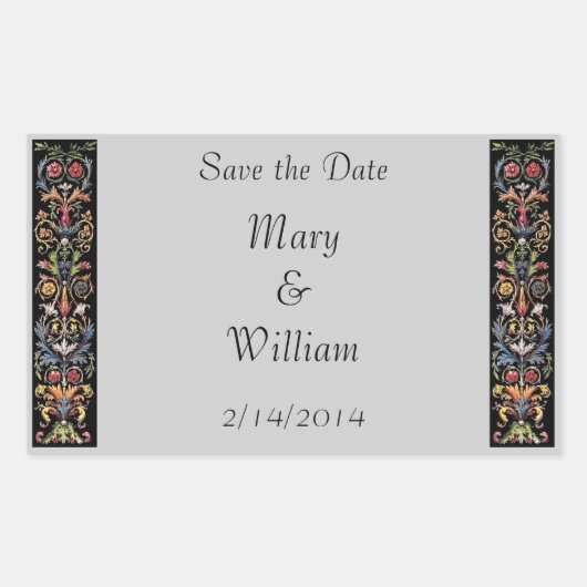 Illuminiertes Manuskript Save the Date Aufkleber (Vorderseite)