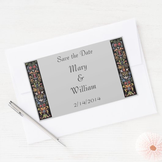 Illuminiertes Manuskript Save the Date Aufkleber (Umschlag)