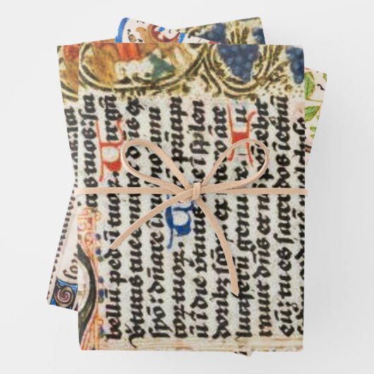 Illuminiertes Manuskriptorpapier Geschenkpapier Set (Beispiel)