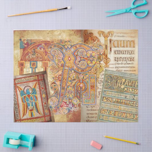 Illuminiertes Papiermuster für Manuskripte Seidenpapier (Basteln)