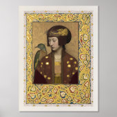 Illuminiertes Pfau-Maiden-Poster Morris Inspiriert Foliendrucke (Vorderseite)