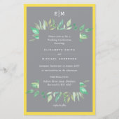 Illuminierung Gelbgraues Budget Hochzeit Einladung (Vorderseite)