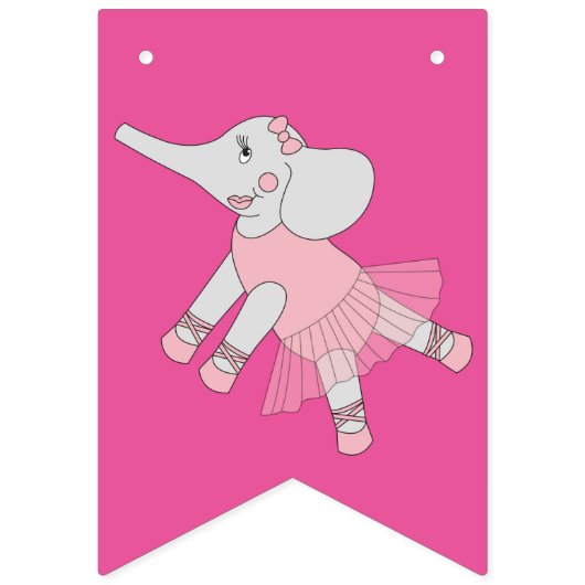 illusima Ballerina Elephant Rainbow Bunting Flags Wimpelkette (Erste Fahne)