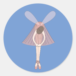 illusima Ballerina Fairy Cornflower Blue Runder Aufkleber