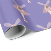 illusima Ballerina Fairy Lila Wrapping Paper Geschenkpapier (Rolleneckpunkt)