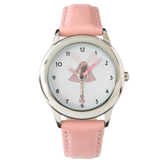 illusima Ballerina Fairy Pink Kinder aufpassen Armbanduhr (Vorderseite)