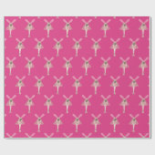 illusima Ballerina Fairy Pink Wrapping Paper Geschenkpapier (Flach)