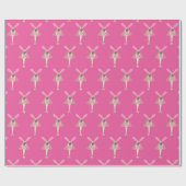 illusima Ballerina Fairy Pink Wrapping Paper Geschenkpapier (Flach)