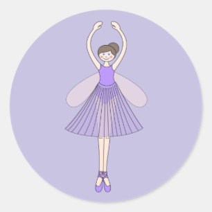 illusima Ballerina Fairy Point Schuhe Ballett Lila Runder Aufkleber