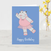 illusima Ballerina Hippo Blue Geburtstag Karte (Gelbe Blume)