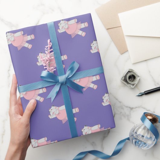 illusima Ballerina Hippo Lila Geschenkpapier (Schenken)