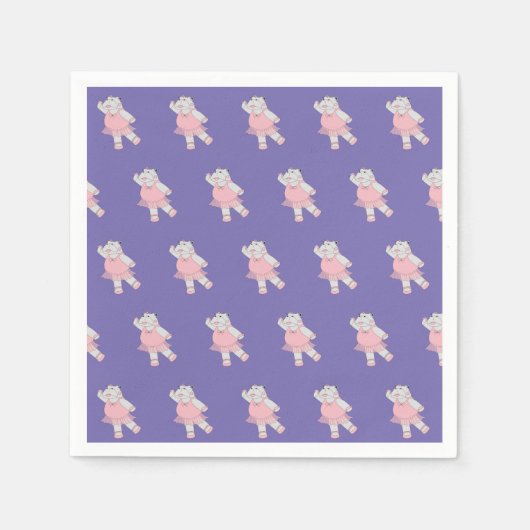 illusima Ballerina Hippo Lila Serviette (Vorderseite)
