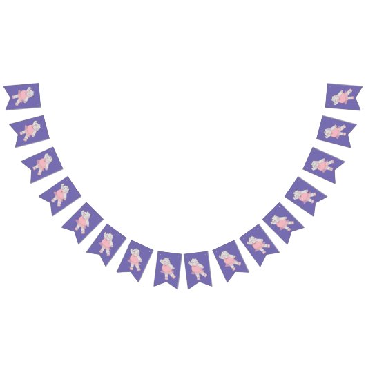 illusima Ballerina Hippo Lila Wimpelkette (Alle)