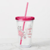 illusima Ballerina Hippo mit Text Acryltrinkbecher (Rückseite)
