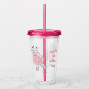 illusima Ballerina Hippo mit Text Acryltrinkbecher