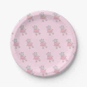 illusima Ballerina Hippo Pastel Pink Pappteller