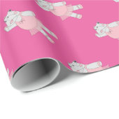 illusima Ballerina Hippo Pink Geschenkpapier (Rolleneckpunkt)