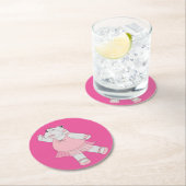 illusima Ballerina Hippo Runder Pappuntersetzer (Vor Ort)